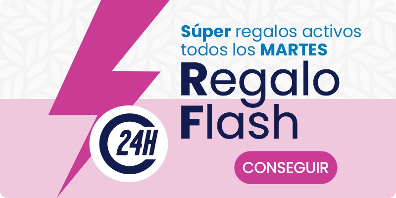 Texto de descuentos junto a logotipo de porcentaje grande